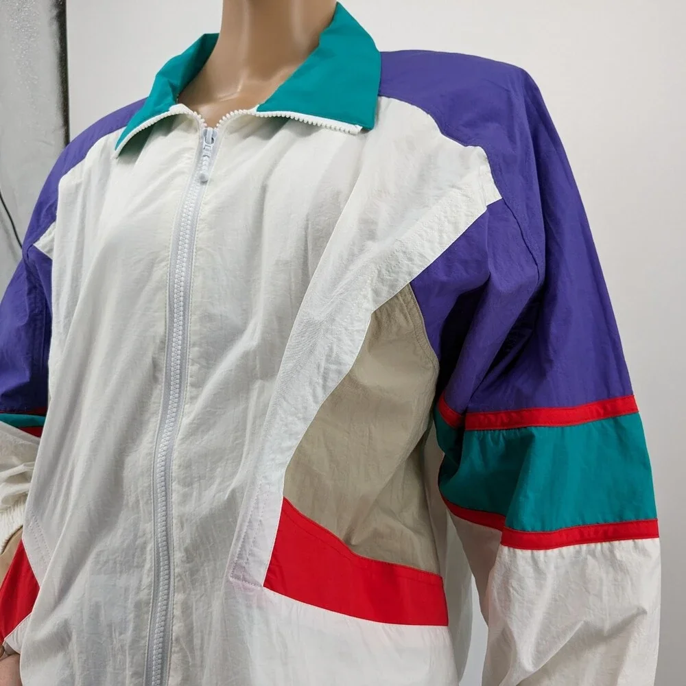 NWT Vintage 1990s Koret Francisca Windbreaker Jacker Oversized Size XL